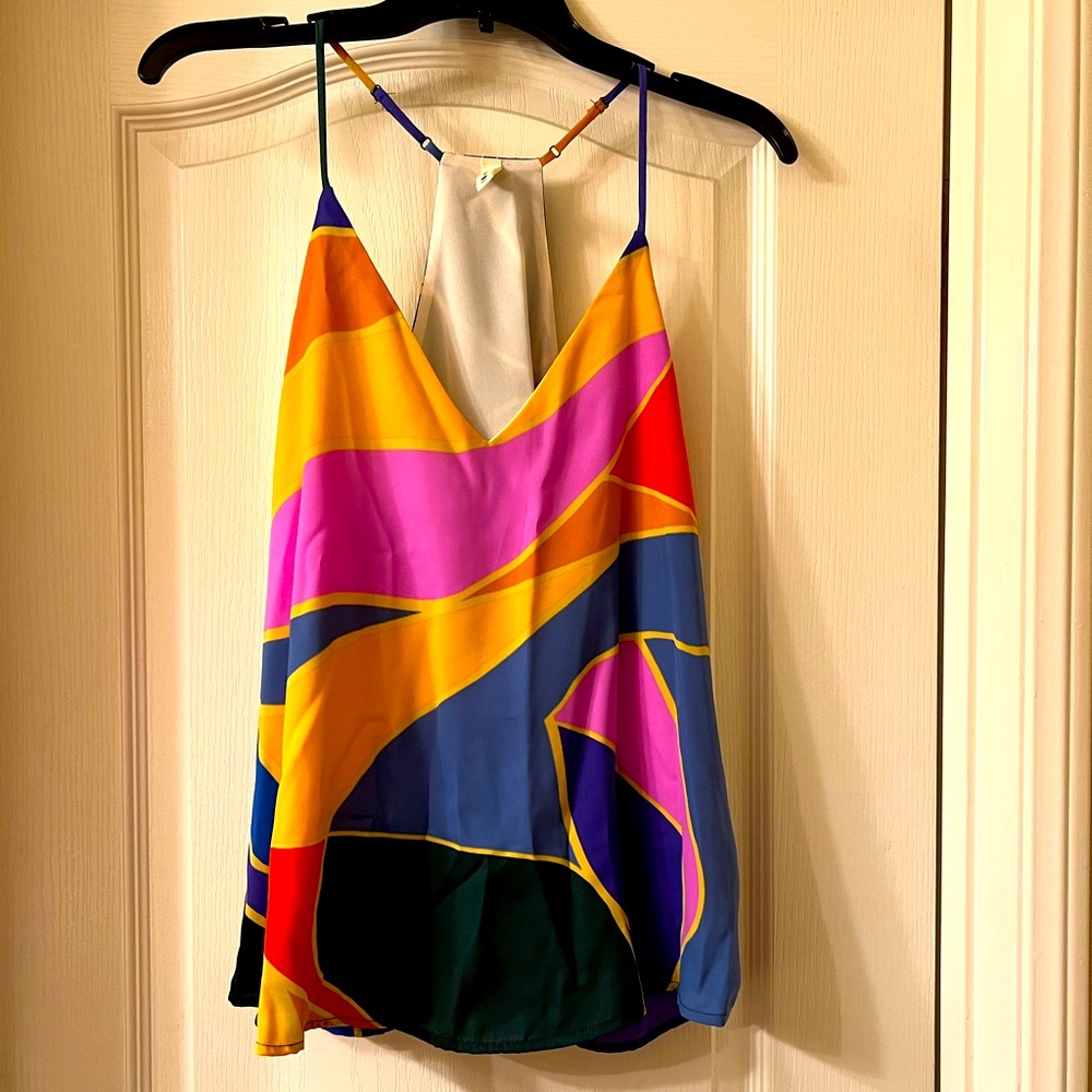 Multicolored strappy top. Brand new, never worn.